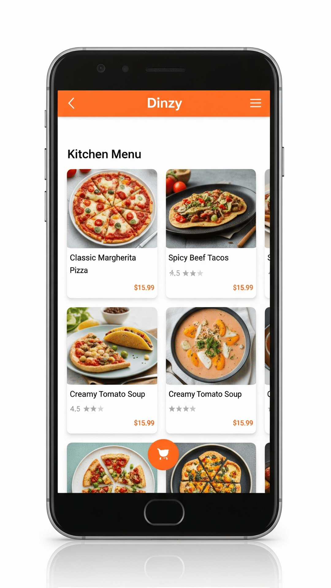 Kitchen Menu Screen